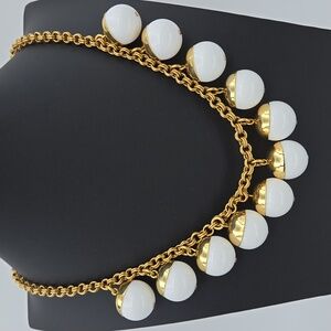 J. Crew Chunky White Bead Necklace